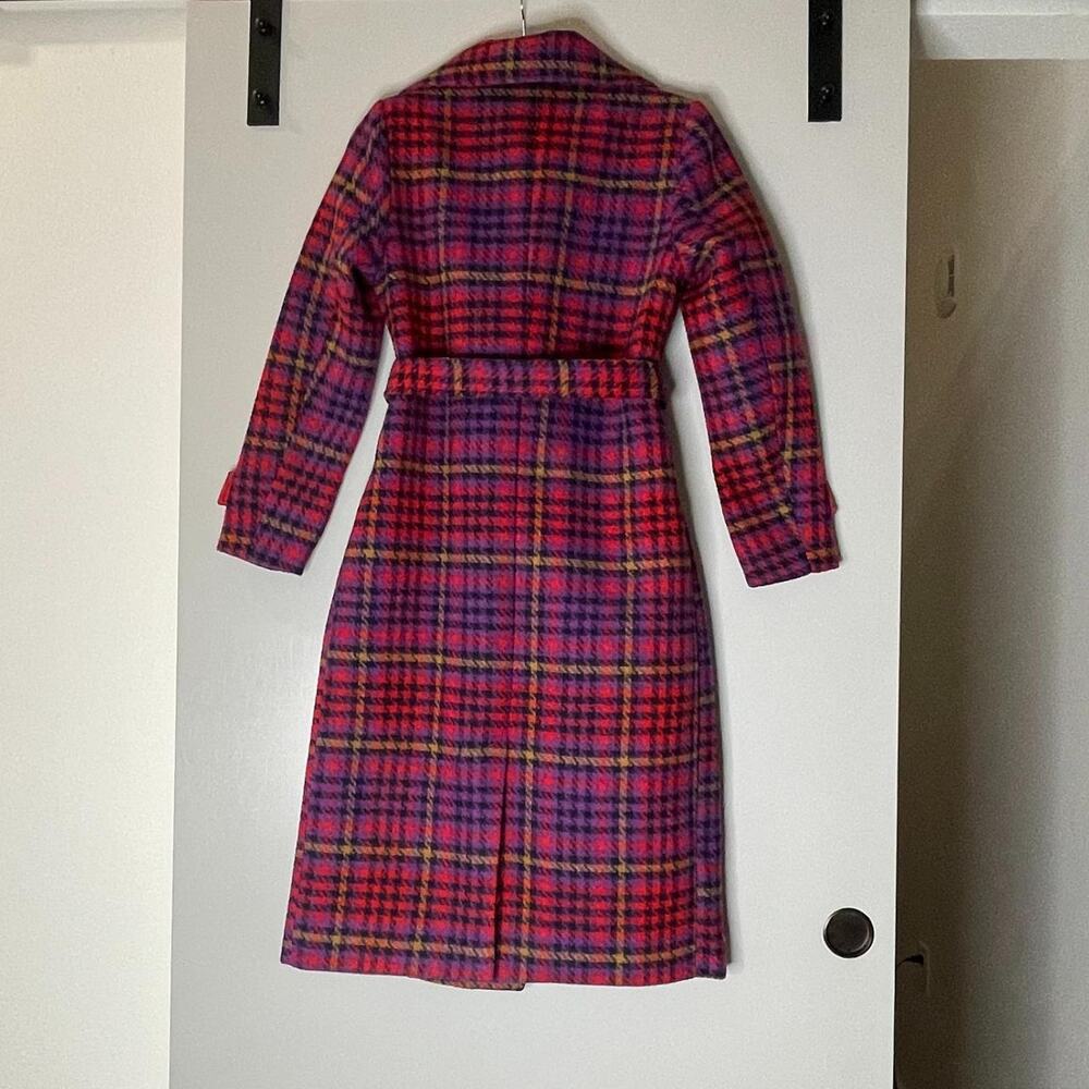 Red and Purple Plaid Coat - Picture 4 of 5